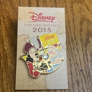 Disney Captain Hook and Mr. Smee Pin with Red and Yellow Accents